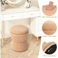 thumbnail image 3 of Round Ottoman with Storage, Swivel Boucle Ottoman Vanity Stool, Upholstered Footstool with Storage Removable Lid, Modern Round Footrest Coffee Table for Living Room, Dorm, Makeup Room, Coral, 3 of 15
