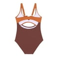thumbnail image 5 of Gubotare Girl Swimsuits Toddler Swimsuit Girl One Piece Stripe Printing Beach Swimwear Teen Bathing Suits for Girls Size 10-12T (Brown,10-12 Years), 5 of 6