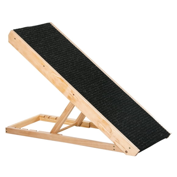 PawHut Dog Ramp Adjustable for Bed Couch, Foldable Pet Ramp for Large Dogs