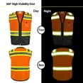 thumbnail image 2 of Kasa Style Class 2 High Visibility Safety Unisex Vest Durable Hi Vis Gear 8 Pockets, Reflective Stripes Construction, Night Work Outdoor, 2 of 7