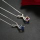 thumbnail image 1 of Collares de rombos para mujer, collar de cristal, regalo romántico de plata para su nacimiento, 1 of 5