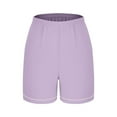 thumbnail image 5 of Lenpel Women's Plus Size Sweat Shorts Cotton Elastic Waist Pull on Soft Comfy Lounge Workout Shorts Sleepwear Pj Bottoms, 5 of 6