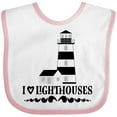 thumbnail image 3 of Inktastic I Love Lighthouses Girls Baby Bib, 3 of 4