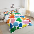 thumbnail image 3 of YST Colorful Cow Print Comforter 3pcs Rainbow Cow Bedding Cute Farm Animal Themed Decor Bedding Sets & Collections Multicolor Geometric Design Down Comforter Full Western Cowboys Bedroom Set, 3 of 6