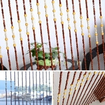 Retro Bamboo Grains and Wood Bead Curtain 27 Lines 35.4*68.9inch for Decoration or Improvement of the Layout