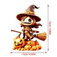 thumbnail image 3 of Witch Halloween Decorations Halloween Pumpkin Decor Spooky Indoor Halloween Table Decor Wooden Small Halloween Decor for Home Party Shelf Display 1 Pack, 3 of 8