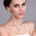 thumbnail image 3 of Gem Stone King 10K White Gold Green Simulated Emerald Pendant and Earrings Jewelry Set for Women (2.60 Cttw, with 18 inch Chain), 3 of 3