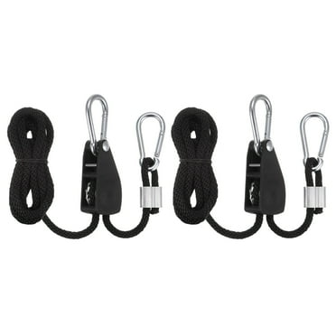 Uxcell 2 pieces 1/4" (6mm) Adjustable Ratchet Rope Hanger 4.9ft (1.5meter) Tie Down Strap