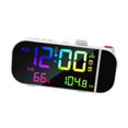 thumbnail image 4 of Reloj despertador con proyector, reloj de escritorio moderno, brillo ajustable, práctico para el hogar Blanco, 4 of 9