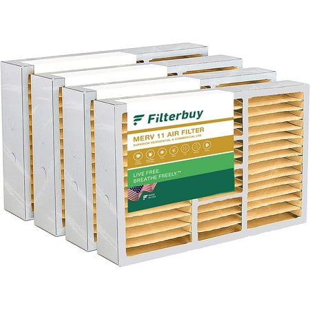 

Filterbuy 16x25x5 MERV 11 Pleated HVAC AC Furnace Air Filters for Honeywell Lennox Carrier Air Kontrol Bryant Day & Night and Payne (4-Pack)