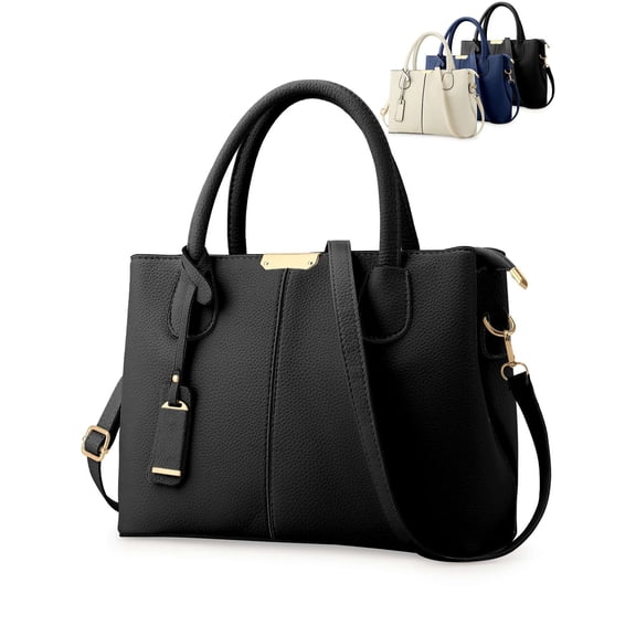Gustave PU Leather Shoulder Tote Bag Crossbody Purses and Handbags Fashion Large Capacity Top Handle Satchel Bags for Women Ladies "Black"
