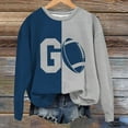 thumbnail image 2 of BODOAO Game Day Sweatshirts Women Football Sweatshirt Football Rugby T-Shirts Casual Game Day Fan Pullover Top Women's Casual Everyday American Football U Neck Hoodie Dark Blue L, 2 of 4