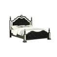 thumbnail image 2 of Black Felt finish Queen Bed with crystal mirrored embellished, 2 of 2