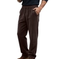 thumbnail image 2 of Xdegoge Men's Ribbed Corduroy Trousers Casual Straight Leg Loose Fit Drawstring Pants with Pockets Lightweight Comfy Vacation Wide Leg Sweatpants, 2 of 8