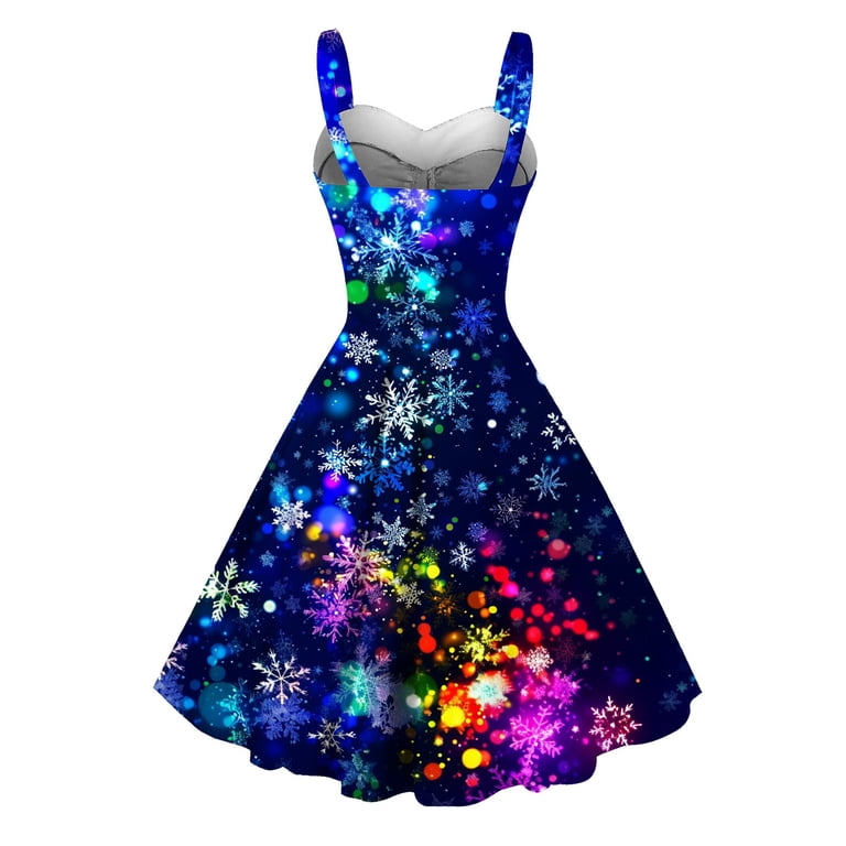 womens christmas dress 2025 Youyipin dresses Women's Vintage Snowflake Print Sleeveless A-Line Party Midi Dress prom dresses comfortable dress shoes