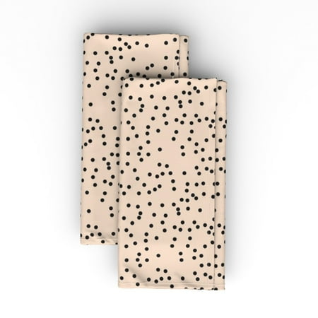 

Linen Cotton Canvas Dinner Napkins (Set of 2) - Pink Polka Pastel Dots Mint Abstract Print Cloth Dinner Napkins by Spoonflower