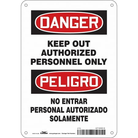 

Condor Safety Sign 10 inx7 in Aluminum 472R53 472R53 ZO-G5250152