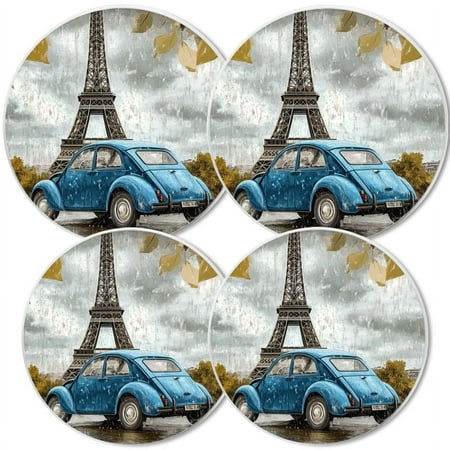 

Electric Stove Burner Covers Set of 4 White Round Cover for Gas Stovetop 8 and 10 Inch Car In Front Of The Eiffel Tower
