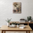 thumbnail image 3 of Framed Rustic Farmhouse Daisy Canvas Wall Art - Vintage Country Floral Print with White Daisies & Rust Watering Can, Botanical Still Life Decor for Living Room, Bedroom & Home, 3 of 5