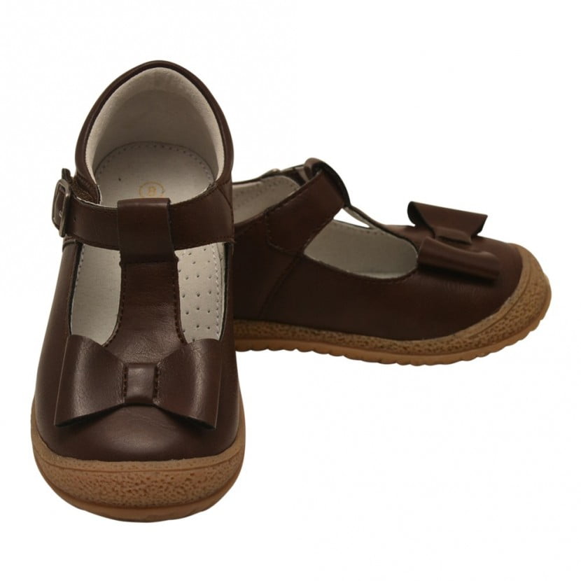 Angel Little Girls Brown Bow TStrap Mary Jane Autumn Angel Little Girls Brown Bow TStrap Mary Jane Autumn