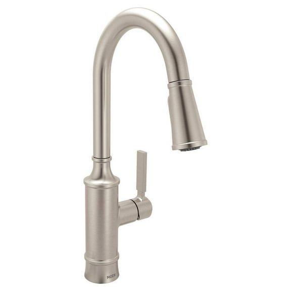MOEN 87679SRS Gilden Single Handle Pull-Down Sprayer Kitchen Faucet with Reflex and Power Boost in Spot Resist Stainless