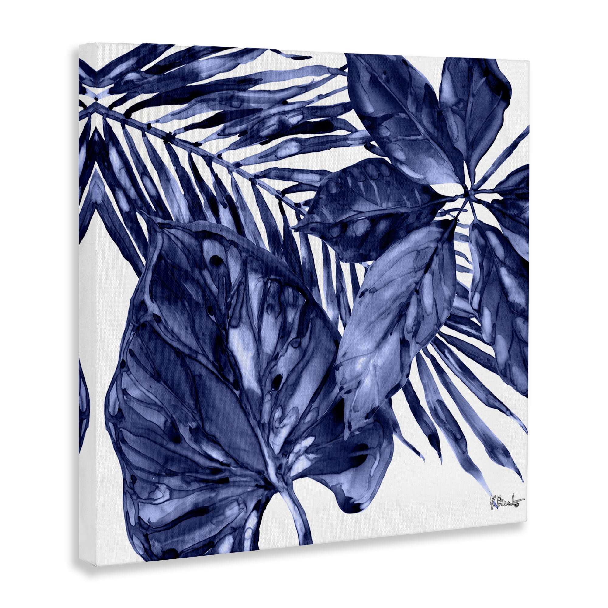 Stupell Industries Hued Plant Fronds Botanical & Floral Painting Gallery Wrapped Canvas Art Print Wall Art, 17 x 17