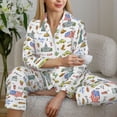 thumbnail image 6 of Balery America Landmarks Pattern Pajama Sets for Women Long Sleeve 2 Piece Sleepwear Loungewear Sets Soft PJ's with Pockets Long Sleeve Comfy Pj Sets-X-Large, 6 of 7