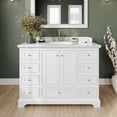 thumbnail image 2 of Wyndham Collection Deborah 48" Plywood Single Bathroom Vanity in White/Gold, 2 of 6