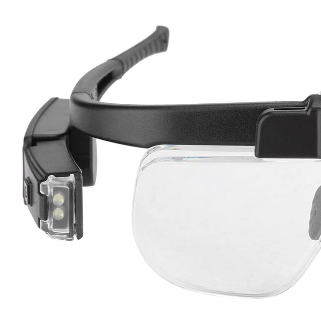 Electronic Wearable Magnifier LED Removable Lens Magnifying Glasses Rechargeable Adjustable LED Multifunctional Spectacles Book Newspaper