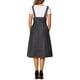 thumbnail image 3 of Vestido con tirantes INSPIRE CHIC para mujer, vestido midi de mezclilla con botones en la parte delantera y cuello en U clásico, con bolsillos, talla XS, color negro, 3 of 6