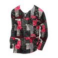 thumbnail image 2 of Neinkie Chemise d'Automne à Manches Longues, Style Ethnique Rétro, Chandail à Motifs Différents, Imprimé Coloré, Contraste de Couleur, Hauts pour Hommes, 2 of 9