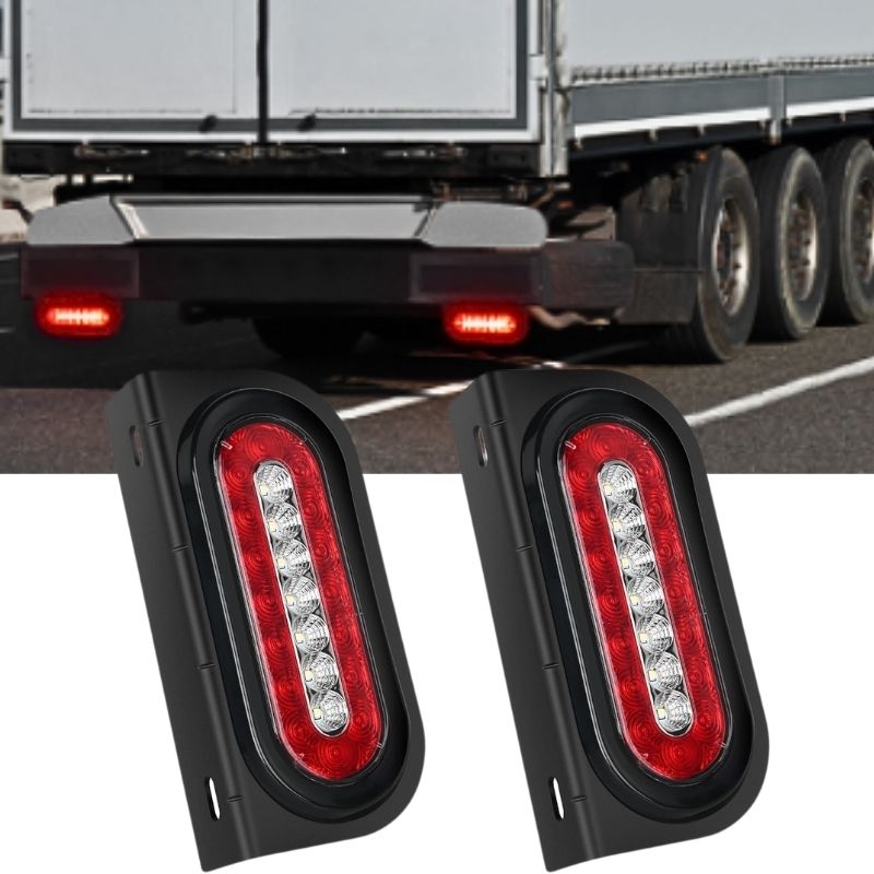 Hicks 10-Pack LED Oval Trailer Lights - Red Stop/Turn/Tail, Waterproof