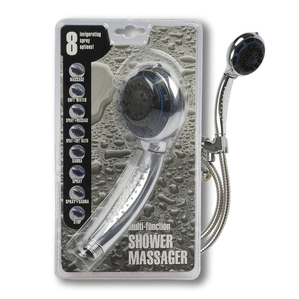 Multifunction Shower Head Massager Silver Hose Nozzle Handheld Spray