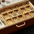 thumbnail image 7 of SpaceAid Bamboo Silverware Drawer Organizer with Labels, 15.6"L x 8"W x 2.4"H, 7 of 7