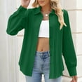 thumbnail image 2 of Admvng Blouses for Women Summer Fashion Causal Button Solid Blouse Long Sleeve Shirt S-3XL, 2 of 9