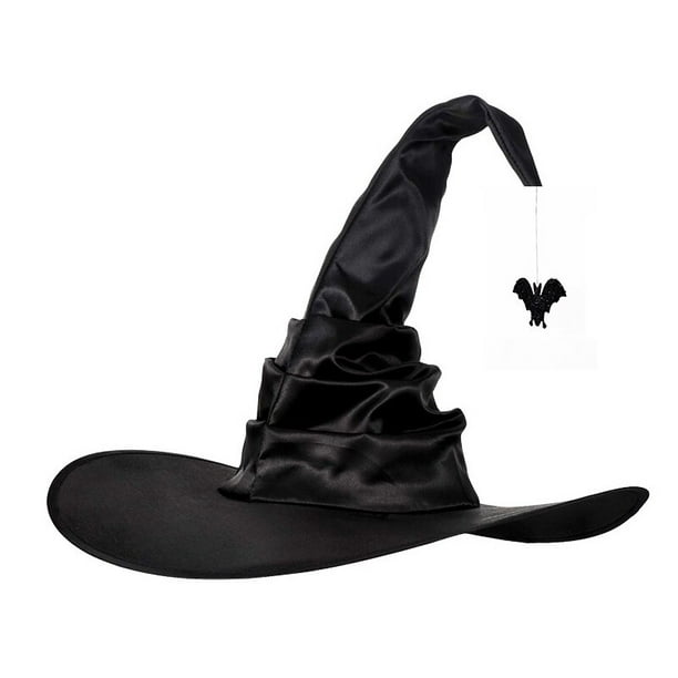 Sombrero de mago de bruja de Halloween, gorra de Diablo, pliegues negros, fiesta, festivales, disfraz de Cosplay, accesorios de decoración para adultos, niños, mujeres, hombres Fivean unisex