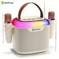 thumbnail image 3 of Wireless Karaoke Machine with 2 Mics, 13W Portable Speaker with RGB Lights & Stand, for Home Outdoor Party Singing, Birthday Christmas Gift, 3 of 10