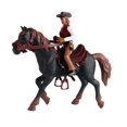 thumbnail image 2 of Estatuilla de caballo realista Playset Estatuilla de equitación Figura de acción Figura de animal de granja Estatuilla de para Microlandscape Negro y marrón CUTICAT Juego de figuritas de caballos, 2 of 8