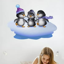 Wallhogs Three Penguins Cutout Wall Decal