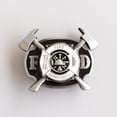 thumbnail image 4 of Antique Brushed Silver Enamel Firefighter FD Cross Belt Buckle, 4 of 7