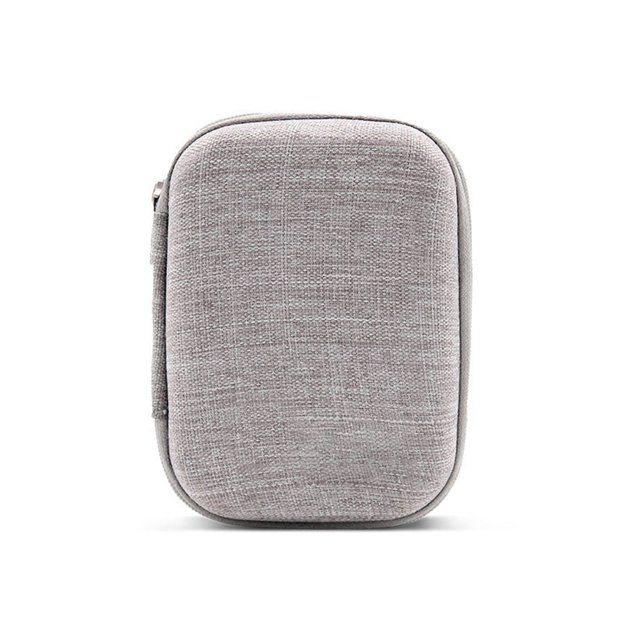 Bolsa de almacenamiento de auriculares inalámbricos Estuche de transporte portátil Auriculares compatibles con Bluetooth Organizador de cables Almacenamiento y organización del hogar rectángulo gris Bearachild HA067636-05