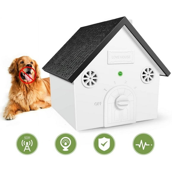 POINTERTECK Anti Barking Device 2-In-1 Ultrasonic Dog Barking Control Devices and Dog Training Tools Outdoor Waterproof Bark Box with 3 Levels and 50 Ft Range Dog Barking Deterrent Saf