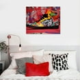 thumbnail image 4 of Nawypu Banksy Graffiti Sneaker Canvas Wall Art Framed US Flag Shoe Decoration Pop Art Wall Decor For Kids Playroom Bedroom Boho Artwork Ready To Hang, 4 of 4