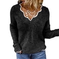 thumbnail image 2 of Gvmfive Women's Solid Petal Collar Long Sleeve Pullover Casual Sweater, 2 of 4