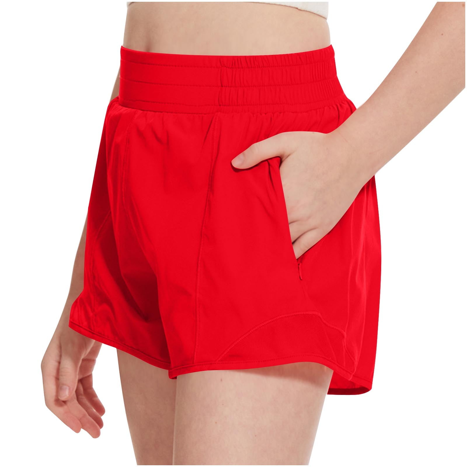 Running Shorts for Kids High Waisted Athletic Short Boys Girls Gym