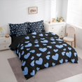 thumbnail image 3 of Feelyou Dreamy Love Heart Bedding Comforter Set 7 Pieces, Cartoon Princess Blue Full Bedding Set, Teens Kids Boys Girls Reversible Fitted Sheet Flat Sheet, Luxury Bedroom Decor, 3 of 7