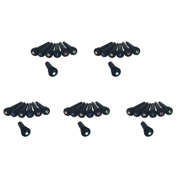30X de Puente de Guitarra de ébano, Pin de Extremo de ébano, Pin de Extremo, Punto Abanlone para Reemplazo de Piezas de Guitarra Acústica (Negro)