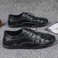 thumbnail image 4 of Zapatos de hombre, mocasines casuales de verano para hombre, mocasines de cuero genuino, ligeros, transpirables, zapatos náuticos sin cordones, sandalias de playa (25 cm), 4 of 4