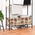 thumbnail image 3 of Yayeee Foldable Storage Basket for Shelves with Handles Set of 2 Waterproof Cloth Bins, Brown Cakes, 3 of 7