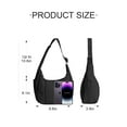 thumbnail image 2 of Gustave Puffer Crescent Shoulder Bag for Women Quilted Top Handle Handbag Purse Small Underarm Tote Bag with Adjustable Strap, Blck, 2 of 8